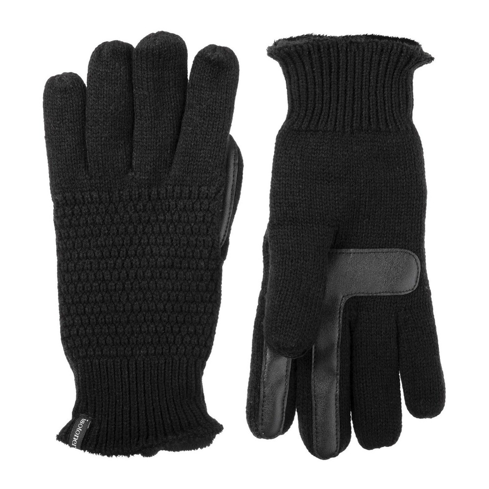 isotoner womens Smartdri Textured Glove, Black Gloves One Size - Picture 3 of 3